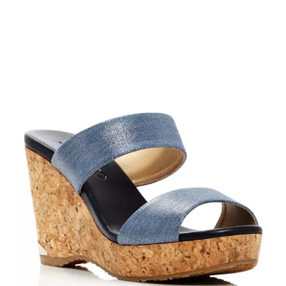Jimmy Choo Parker 100 Cork Wedge Slides - image 1